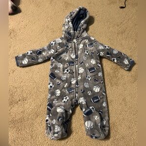 Sports winter warm footie | size: 3-6 months | color: grey